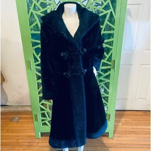 Davis of Boston Vintage Hooded Faux Fur Full Length Coat